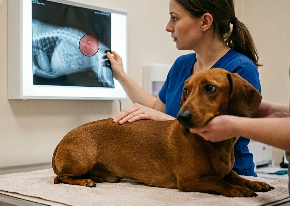 Dyskopatia u jamników (IVDD): Objawy, leczenie i profilaktyka